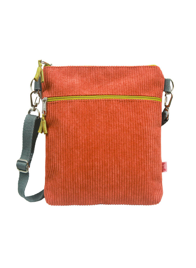 Cross Body Corduroy Purse - Dusky Orange 6248