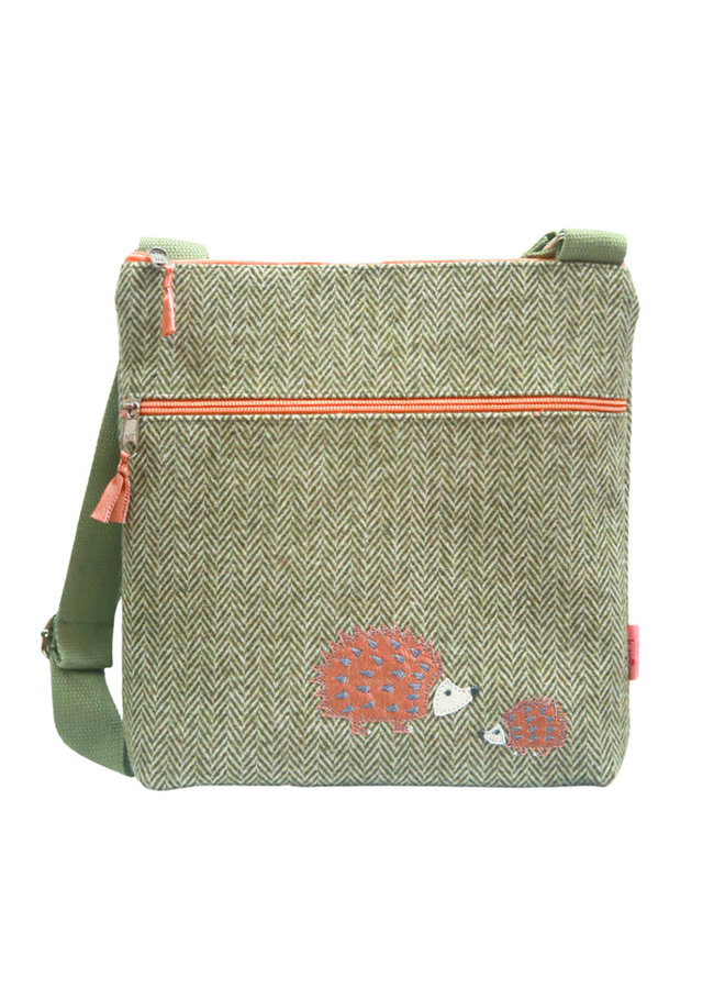 Hedgehog Messenger Corderoy Cross Body Bag - Olive 653