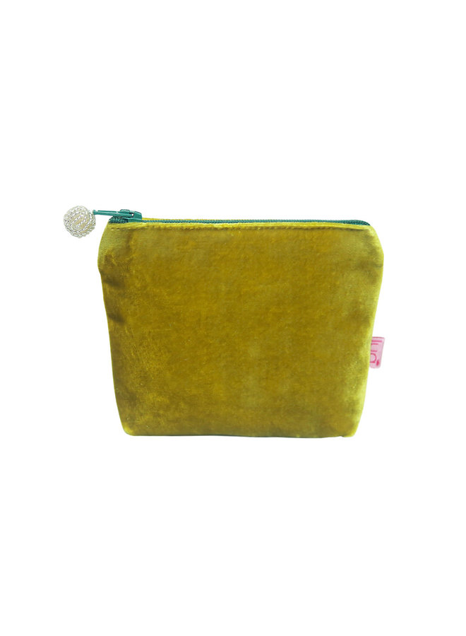 Mini Coin Velvet Purse - Mustard 674