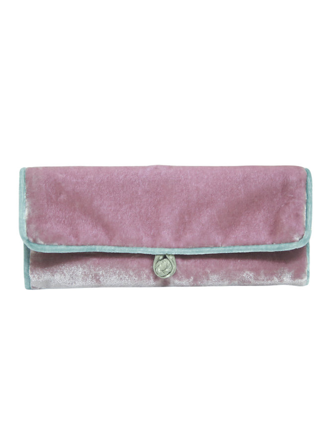 Velvet Jewellery Roll  - Dusky Lilac 677