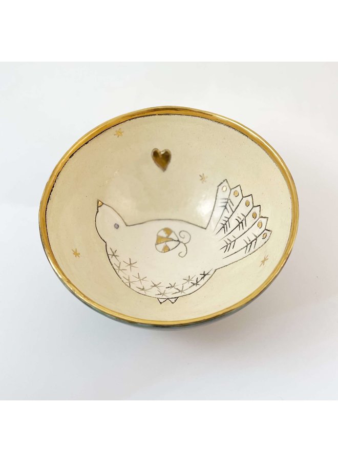 Dove with Golden  Heart and  Stars 60
