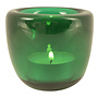 Portavelas de vidrio hecho a mano - Verde pavo real 08