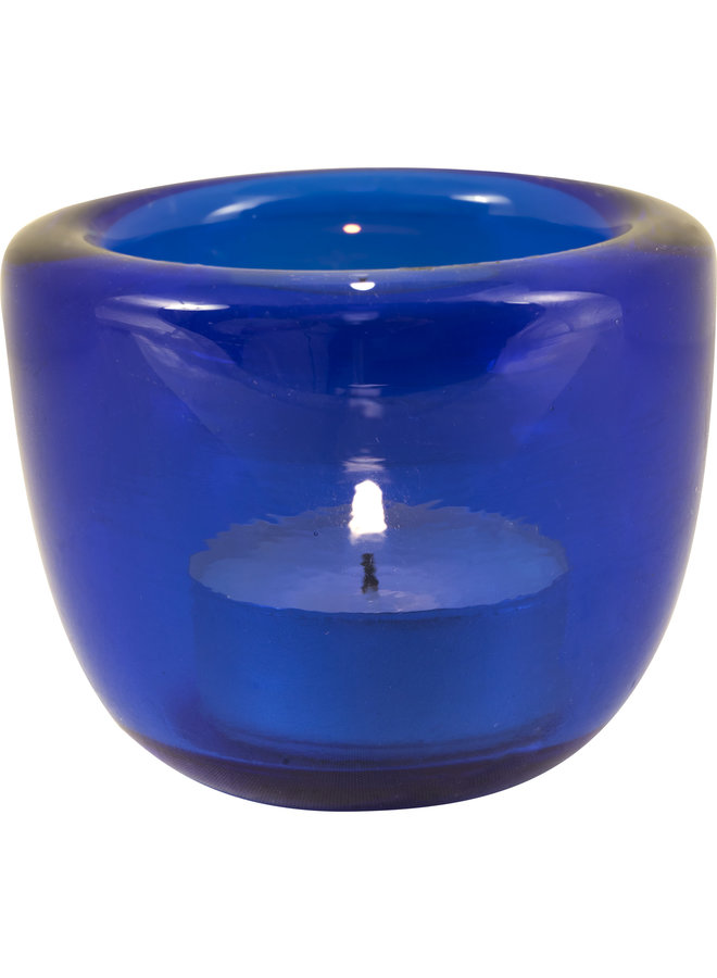 Glass Handmade Tealight Holder - Cornflower 11