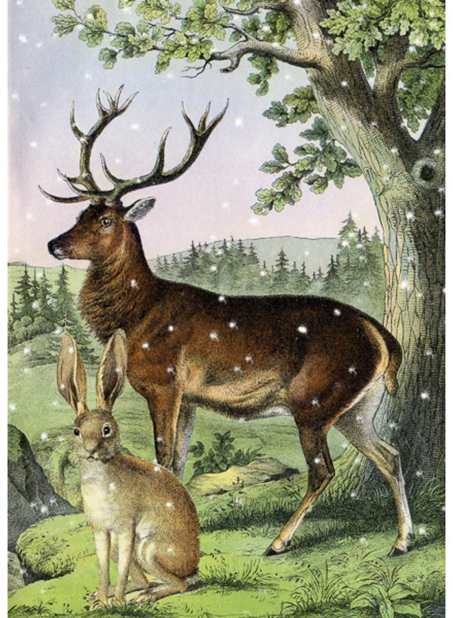 Stag and Hare   Christmas  card