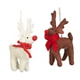 Décoration en feutre à suspendre Rudolf marron ou blanc