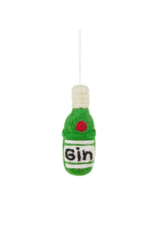 Gin Bottle  Hanging  Felt  Decoration