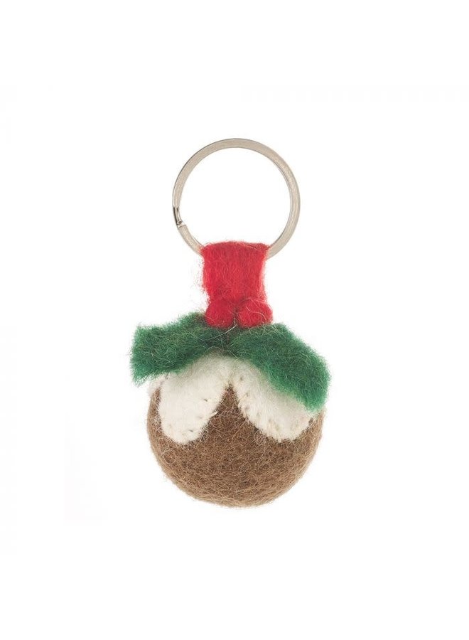 Christmas Pudding  Neddle Felt Keyring