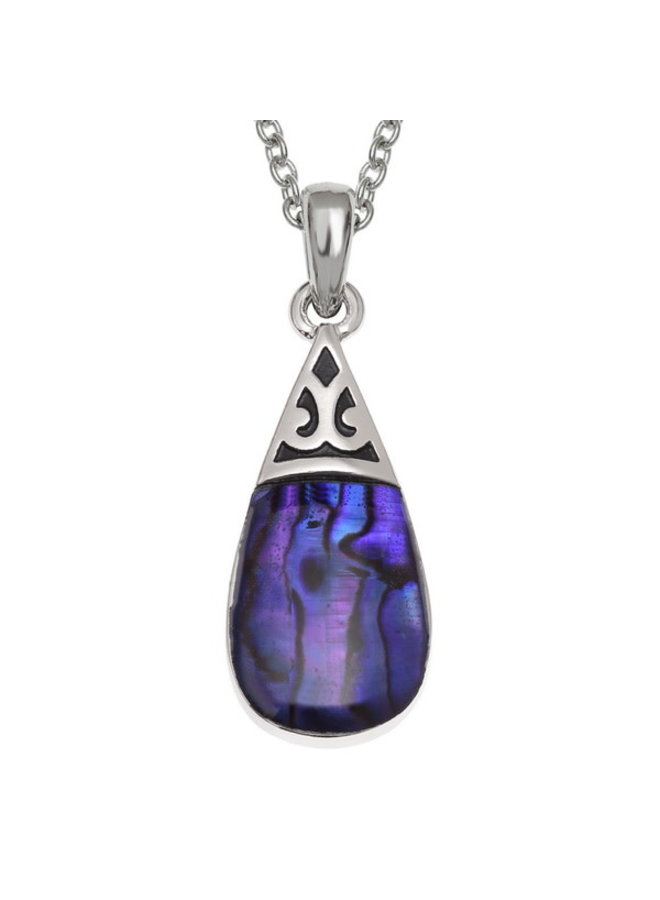 Pear Drop Purple Inlaid Paua shell  necklace  725