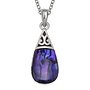 Pear Drop Purple Inlaid Paua shell necklace 723