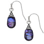 Purple pear drop Inlaid Puau shell drop earrings  725