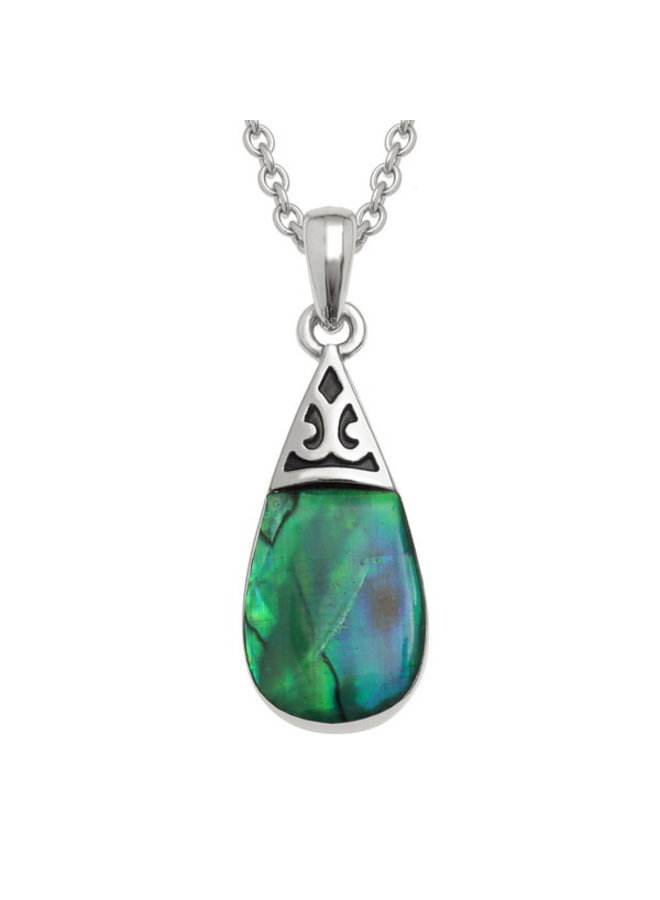 Колье Pear Drop Green Paua Shell