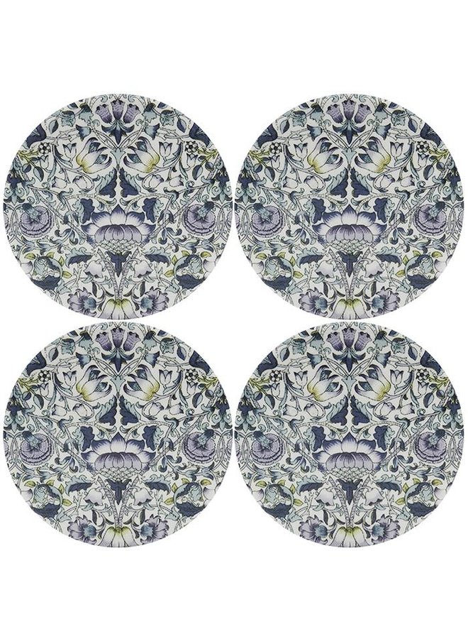 Set of 4  William Morris Lodden Ceramic Coasters with Box 18