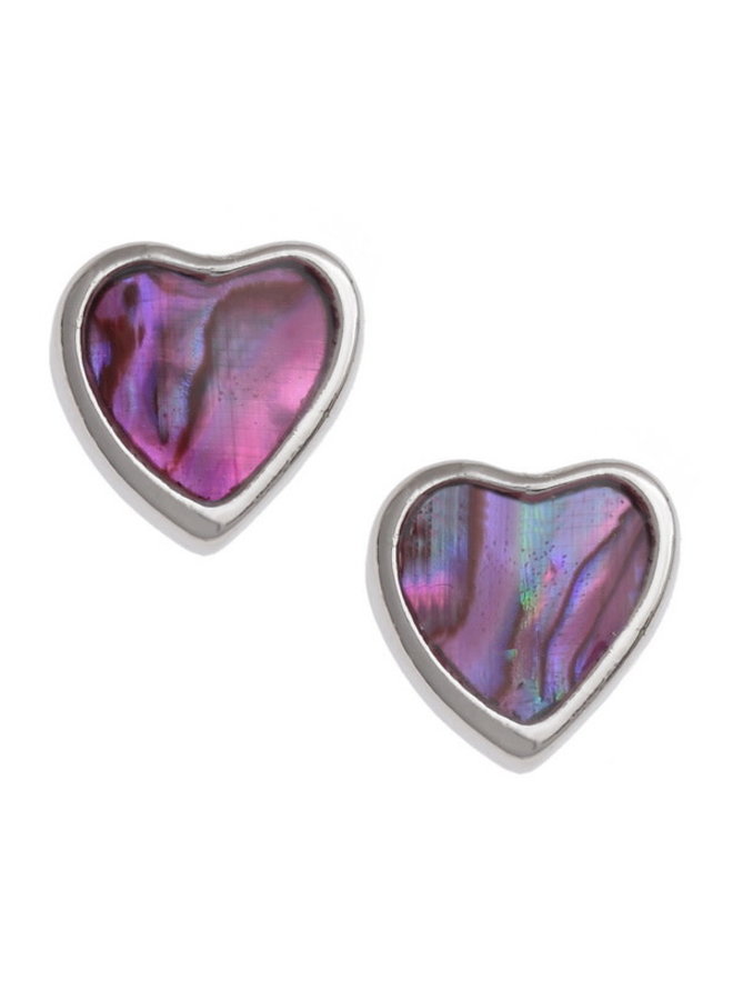 Heart Pink Shell Stud Earrings