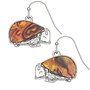 Orange Hedgehog Paua Shell drop earrings