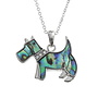 Scottie Dog Inlaid Paua shell  necklace