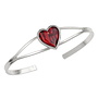 Heart Red Paua Shell Bangle