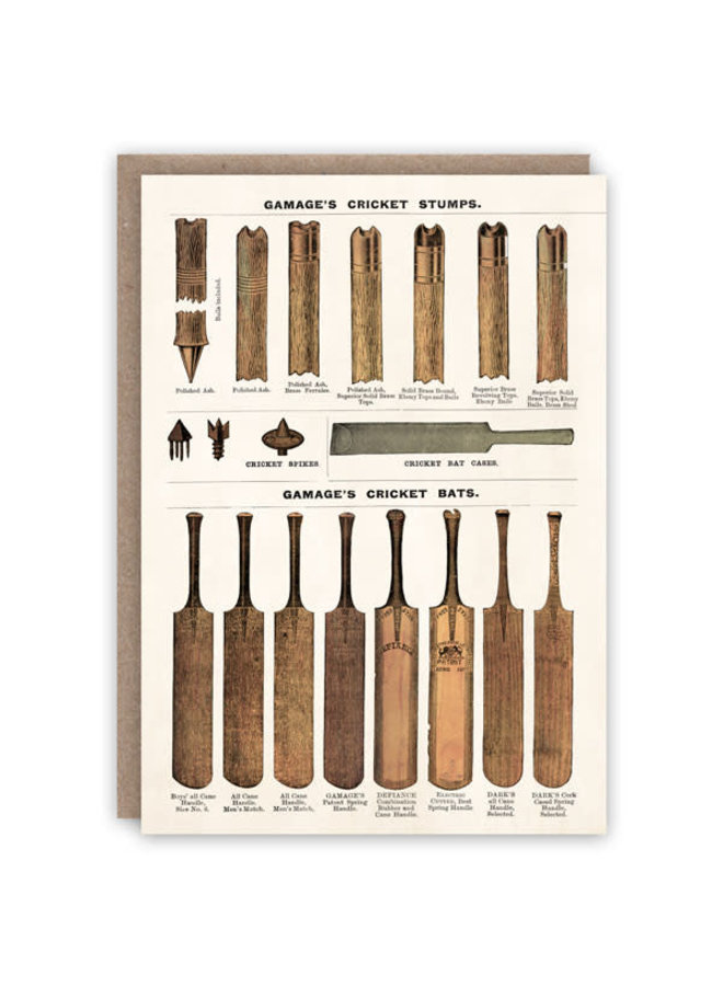 Cricket Bats and Stumps  Pattern Book Card