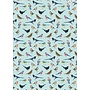 Papel de regalo azul canto de pájaro