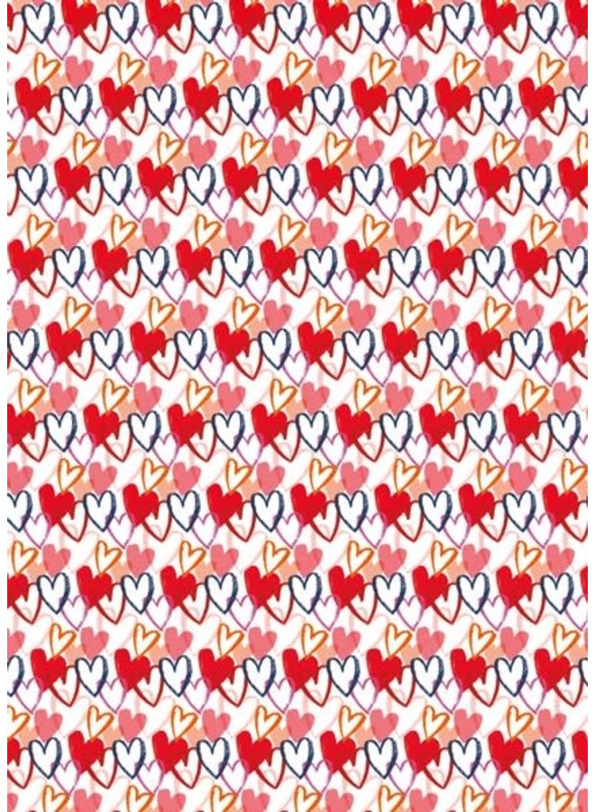 Red Hearts Gift Wrap