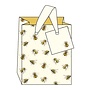 Abeja - pequeña bolsa de regalo con cintas y etiqueta