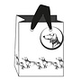Monochrome Dogs - small gift bag with ribbons and tag