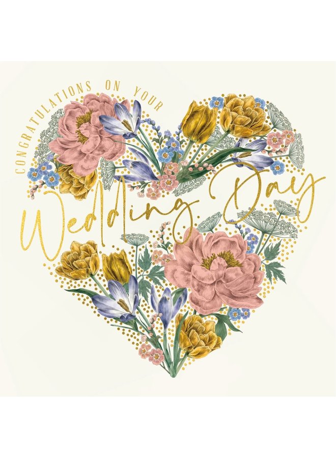 Wedding - Crocus Tulip Heart Card