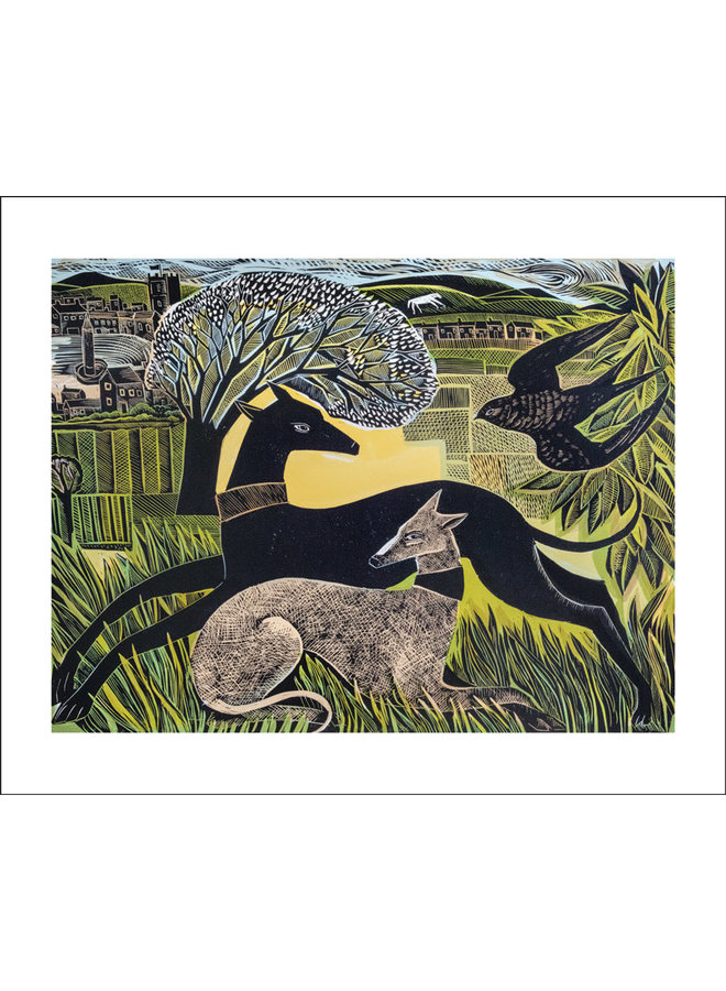 Two Yorkshire Whippets by Angela Harding