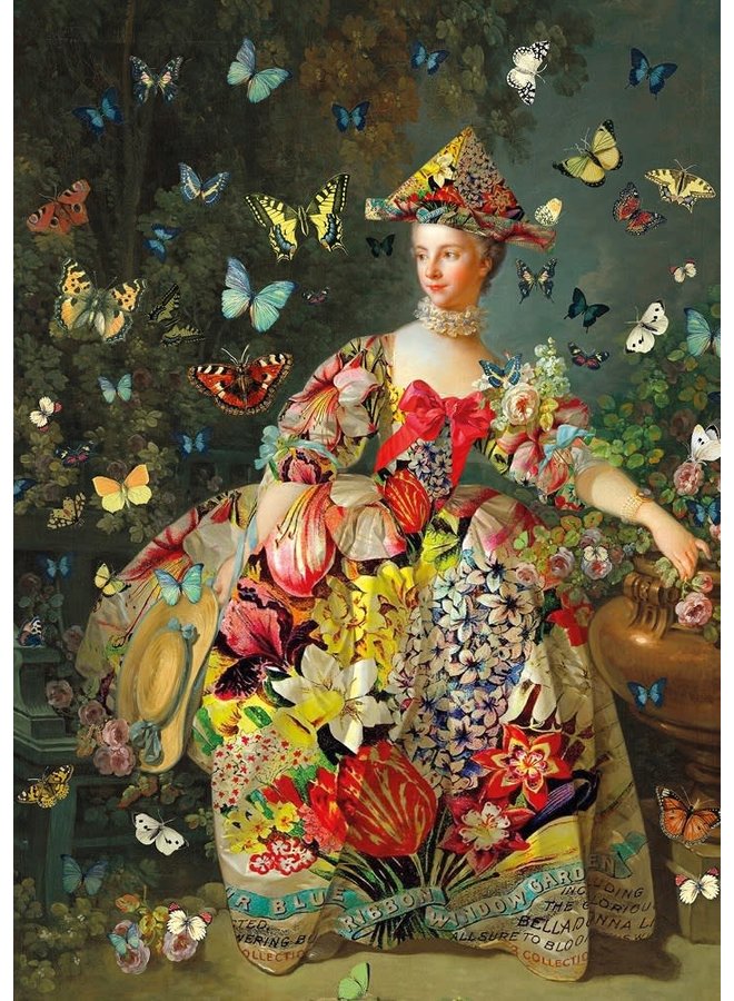 Carte femme et papillons