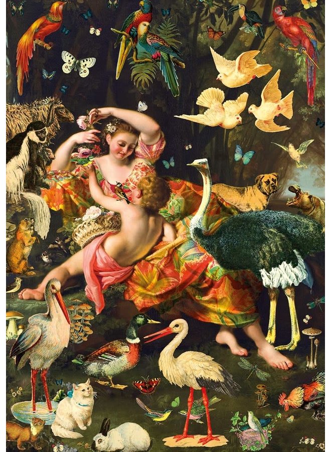 Woman Child and Doves  card