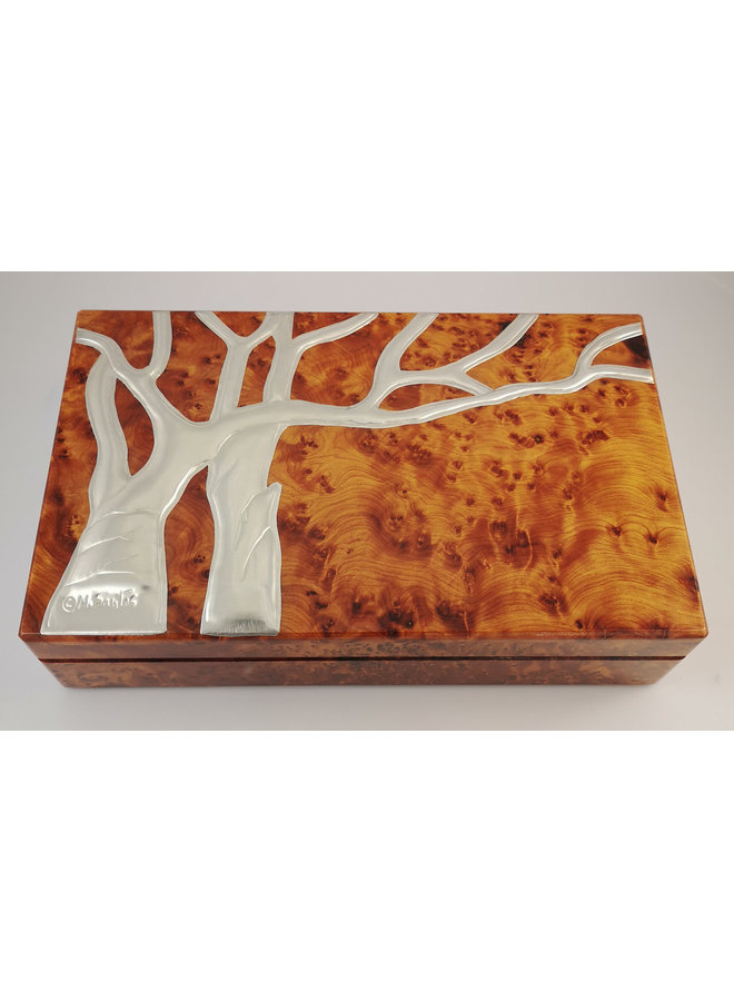 Caja hondo de 4 tramos de Madera de Roble y Peltre 45