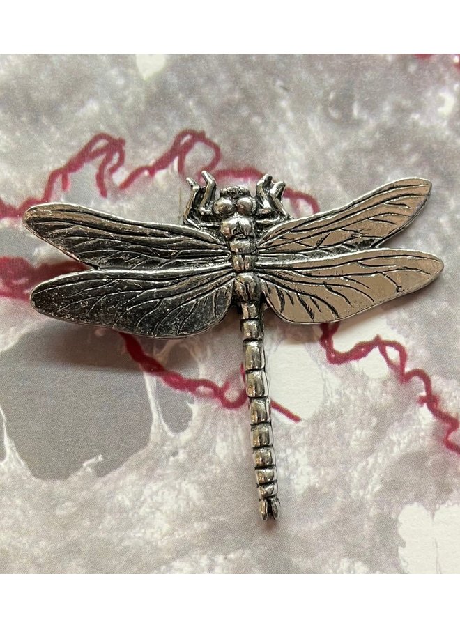 Dragonfly pewter pin brooch 16