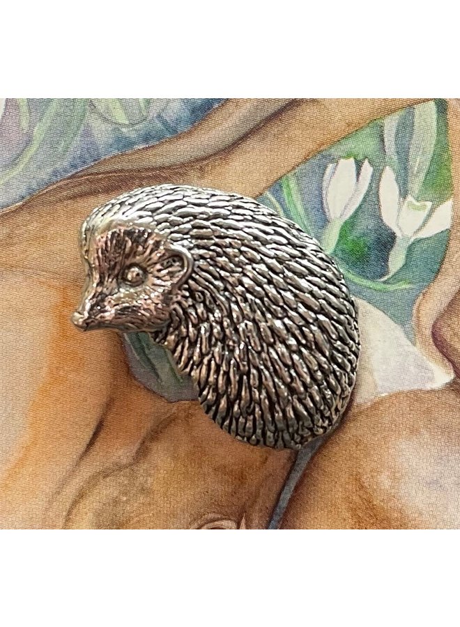 Hedgehog pewter pin brooch 07