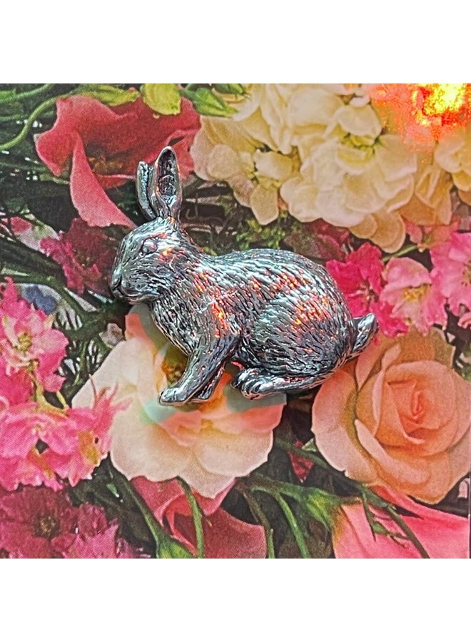 Rabbit  pewter pin brooch 08