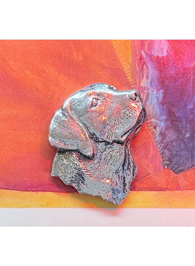 Labradorkopf Zinnbrosche 03