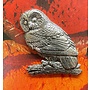 Broche épingle en étain Chouette hulotte 10