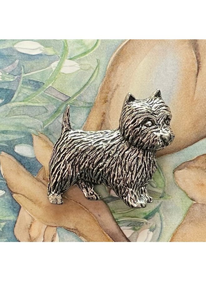 Брошь Westie с оловянной булавкой 21