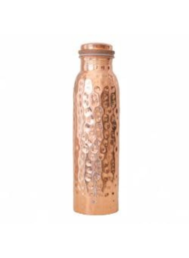 Copper Water Bottle - Hammered 900ml 01