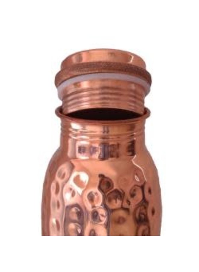 Copper Water Bottle - Hammered 900ml 01