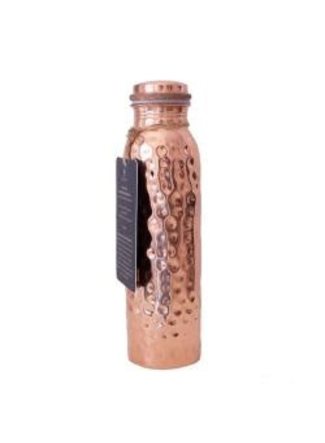 Copper Water Bottle - Hammered 900ml 01