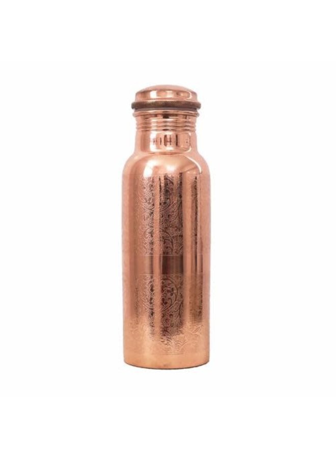 Copper Water Bottle - Engraved 600ml 03