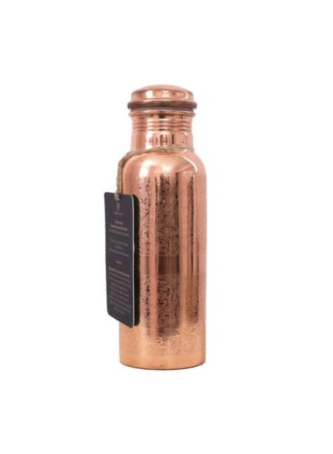 Copper Water Bottle - Engraved 600ml 03