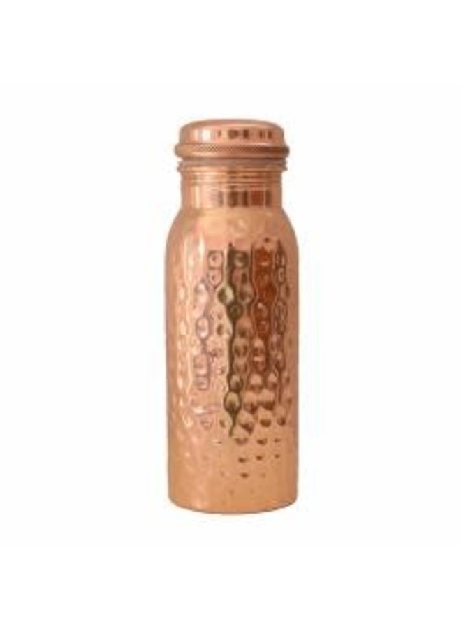 Copper Water Bottle - Hammered  600ml 04