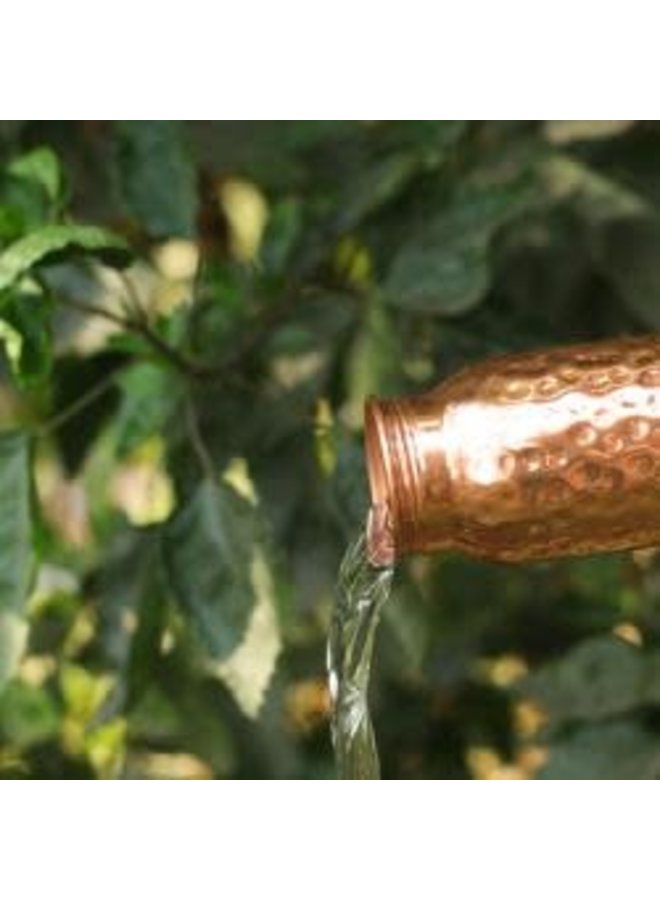 Copper Water Bottle - Hammered  600ml 04