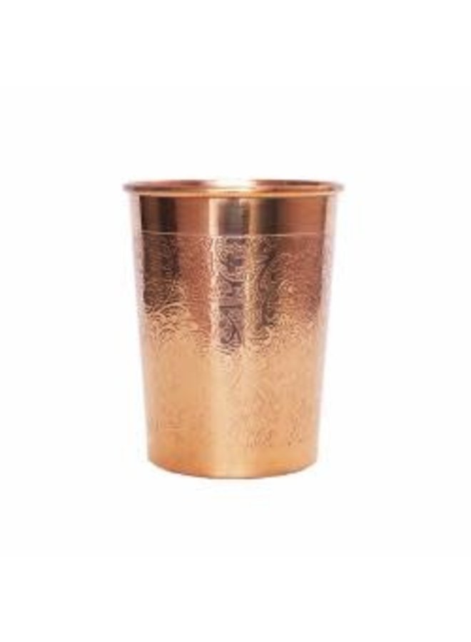 Vaso de Agua de Cobre - Grabado 300ml 05