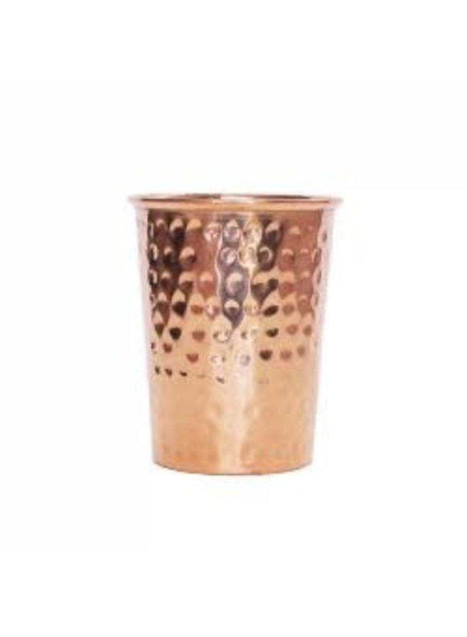 Copper Water Cup - Hammered 300ml 06