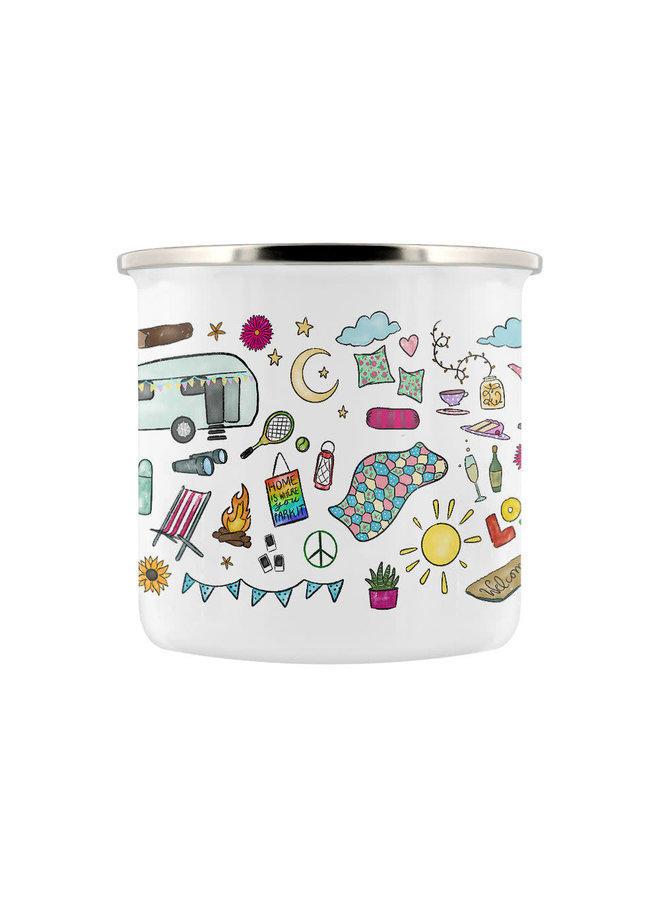 Caravan Enamel Graphics Mug 05