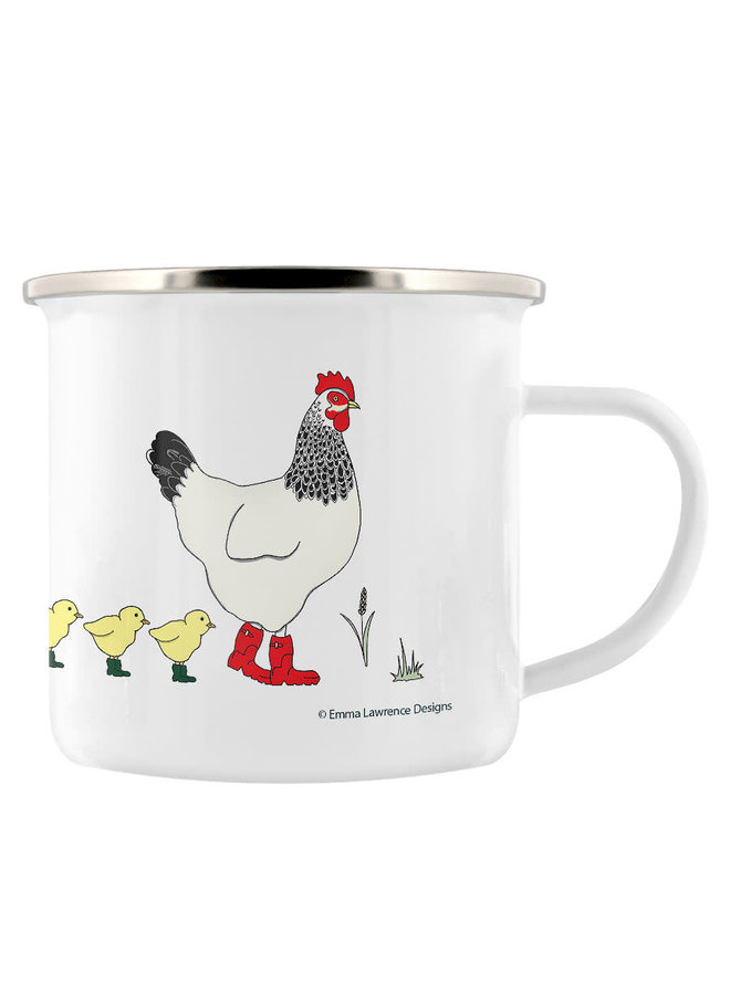 Enamel Mug Field & Farm Hens 09