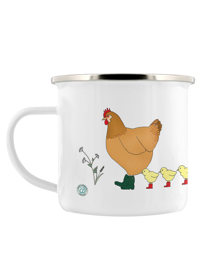 Mug émaillé Champ & Ferme Poules 09