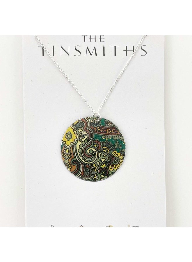 Damastskiva - Halsband av plåt och silver 144