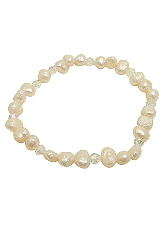 Pulsera perlas blancas 106